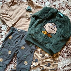 SOLD ❌POST -  Toddler Boy Sherpa Monster Camo Outfit